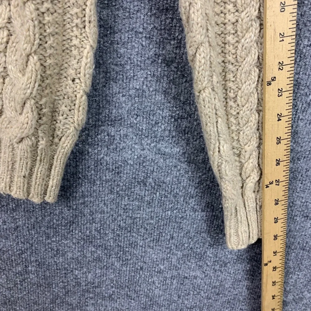 Polo Ralph Lauren Cable‎ Knit Sweater LT Beige Wool Alpaca Blend Crew Neck - Picture 5 of 8